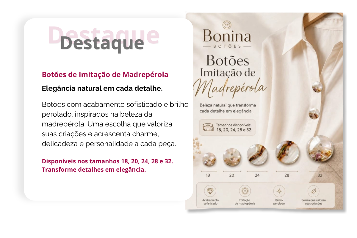 botões de imitação de madrepérola