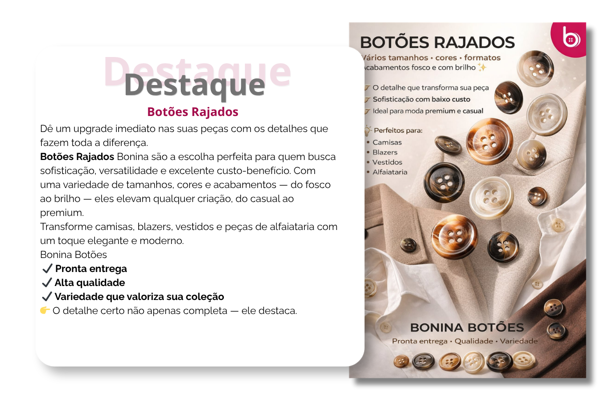 botões de pezinho – sofisticação em cada detalhe