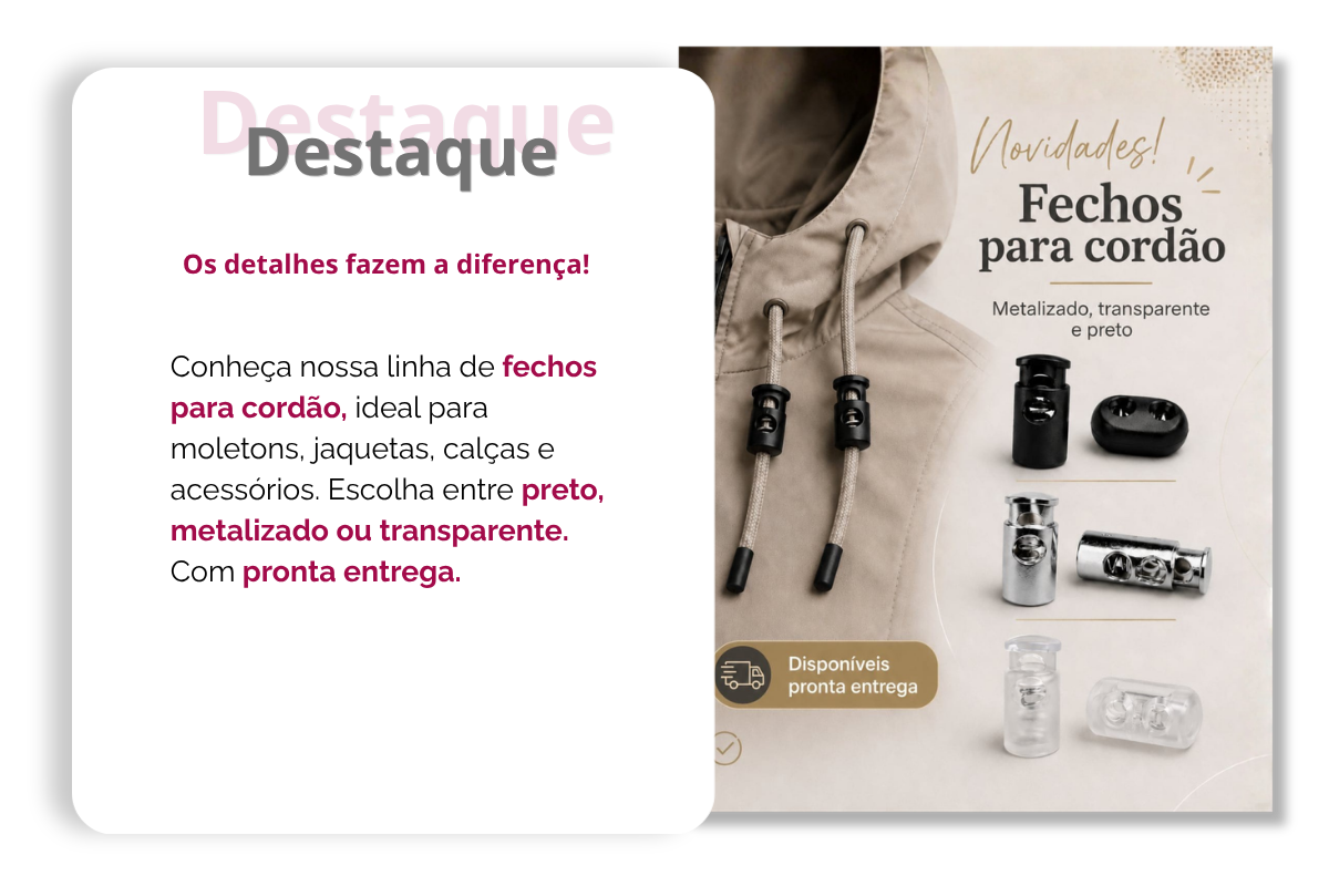 os detalhes fazem a diferença! fechos para cordão