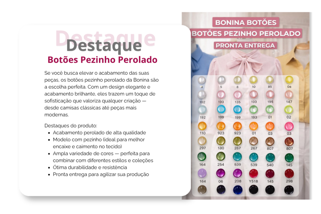 botões pezinho perolado