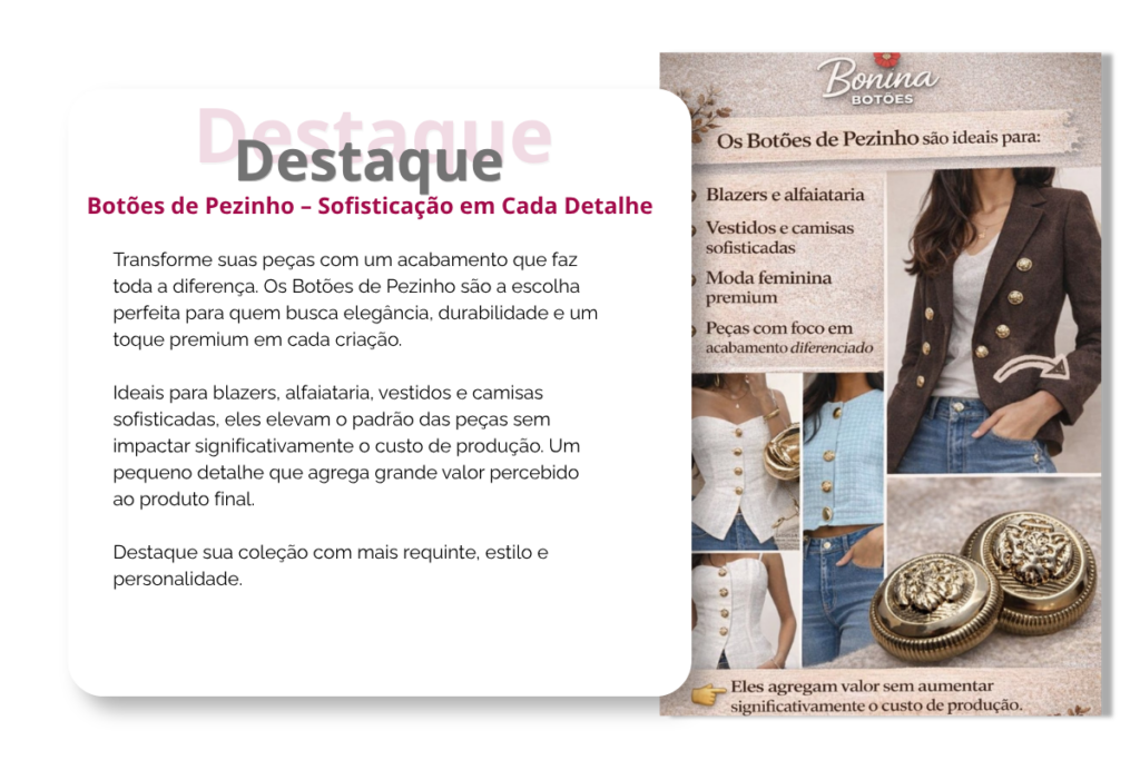 botões de pezinho – sofisticação em cada detalhe